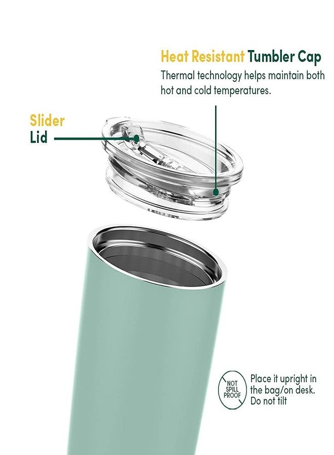 فادام فاهدام، كوب من الفولاذ المقاوم للصدأ (500 مل) أخضر نعناعي | معزول بتفريغ الهواء، بجدار مزدوج، مقاوم للتعرق، مزود بغطاء للمشروبات الساخنة والباردة | كوب قهوة - Image 5